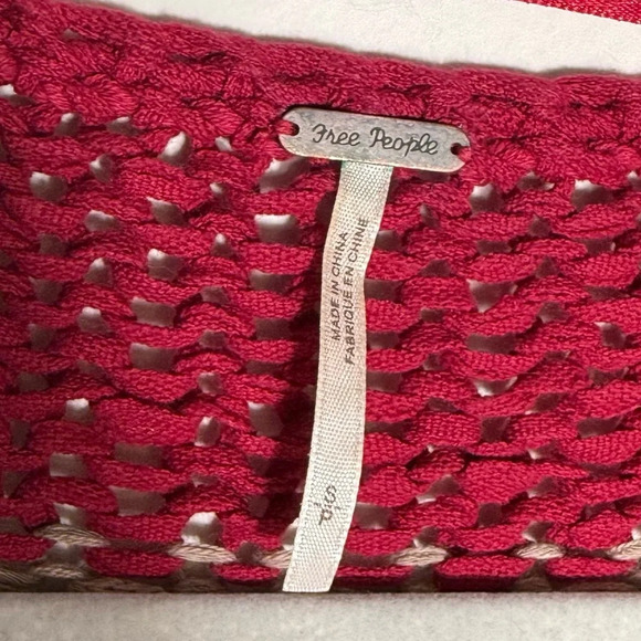 Free People Red and Gray Striped Sweater - Picture 2 of 5